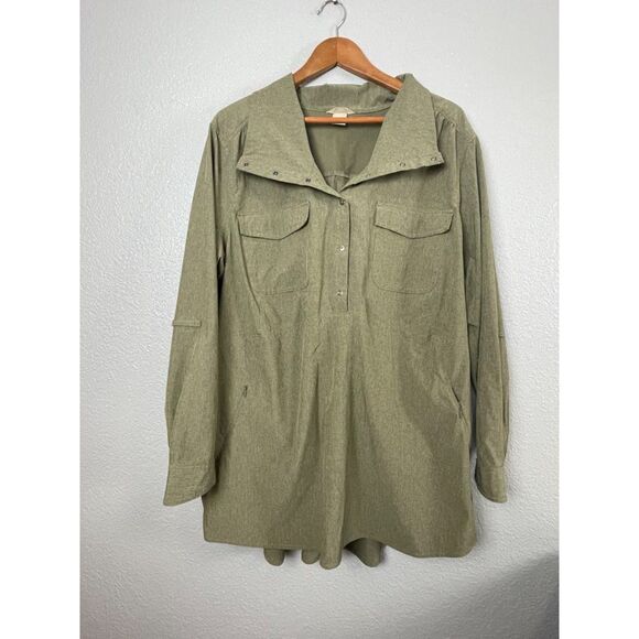 Duluth Trading Women's Plus Size 2X Green Sol Survivor Sun Protection Tunic Top - Picture 1 of 13